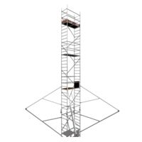Rollfix 2.0 900, hauteur de travail 9m, roues d'échafaudage incluses (Ø125mm) & stabilisateur triangulaire
