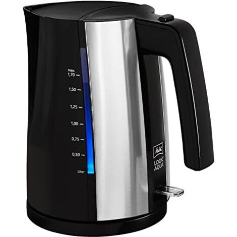Melitta II 1026-02 BK SST-Bollitore Look Aqua da 1,7 Litri, 2400 Watt, con spegnimento Automatico, Elemento riscaldante Nascosto e Protezione da surriscaldamento, W, 1.7 Litri, Plastica (1/4)
