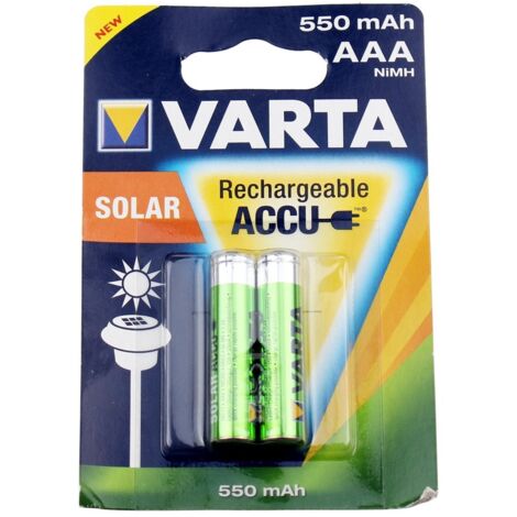 Varta - batteria ricaricabile solar power accu aaa / hr03 ni-mh - 550mah bls 2 - 56733101402 - 4008496808083