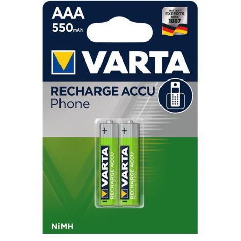 Batterie Ricaricabili Varta AAA 550 mAh NiMH Bianca