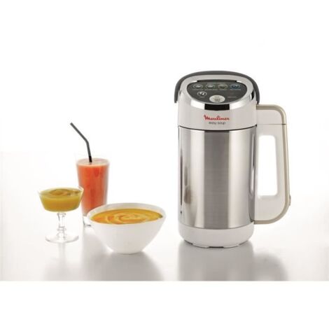 Moulinex Easy Soup frullatore termico 5 programmi automatici doppia parete capacità 1.2 L frullatore zuppa vellutata conserva in caldo apparecchio a zuppa 1000 W inox LM841B10 [Comandi in inglese]