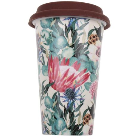 Keramik -Becher in doppeltgewandten Keramik -mehrfarbigen Blüten von 300 ml Delonghi - 5513284491