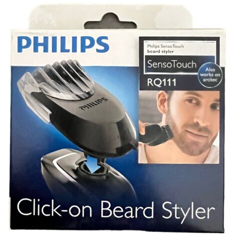 Philips Senso Touch RQ111, Smart Click Bartaufsatz, Bartschneider, Kammaufsatz