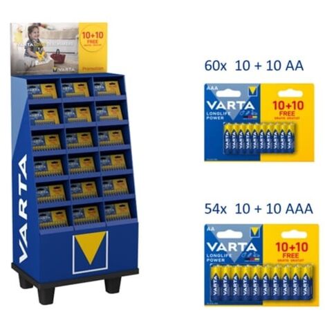 Varta Display Unit Varta - varta longlife power display 42xaaa+60xaa - 10+10 gratis ...
