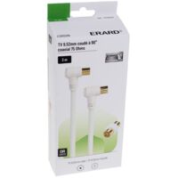 Erard - koaxialkabel tv 3mtr - 9,52 mm m/f gewinkelt 90° + adapter - 724640 - 3700117246403