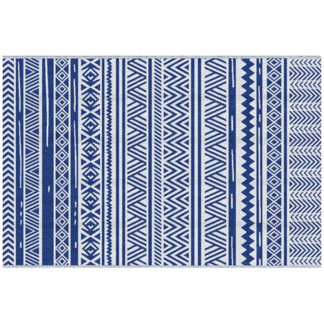 Tapis extérieur Style Graphique - Tapis réversible 2 Motifs - dim. 2,74L x 1,82l m - PP Haute densité 310 g/m²