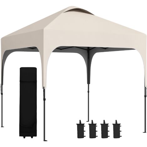 Tonnelle 2,5 x 2,5 m barnum de jardin Pop-up pliant hauteur réglable Oxford anti UV50+ châssis acier sac de transport (1/5)