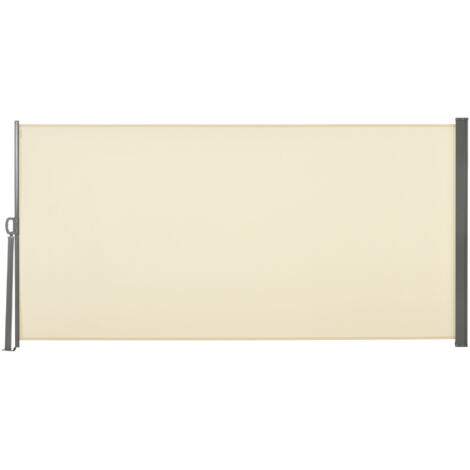 Toldo Lateral Retráctil 300x160cm Pantalla Enrollable Mampara de Privacidad y Protección Solar para Balcón Terraza Crema (1/5)