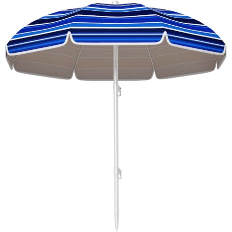 Parasol de plage Ø 1,8 m grand parasol inclinable pliable protection solaire UPF50+ légère sac de transport multicolore (1/5)
