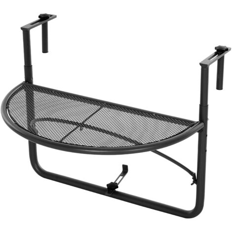 Outsunny Balkonhängetisch Hängetisch Gartentisch höhenverstellbar halbrund Ø30 cm Terrasse Metall Weiß L60 x B47 x H50 cm