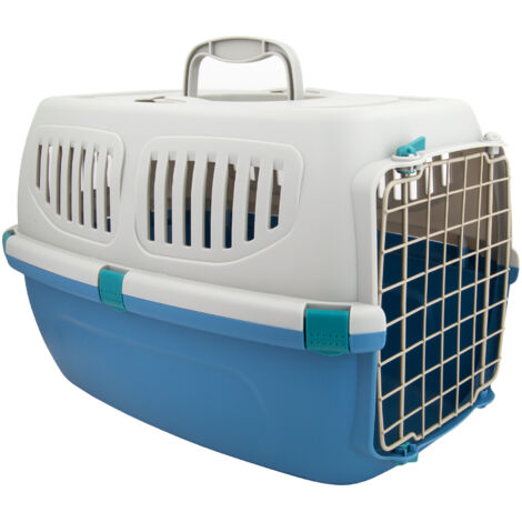 Large Plastic Pet Carrier Airline Approved Travel Crate for Dogs & Cats Portable Kennel with Secure Latch 55x35x34cm (1/5)
