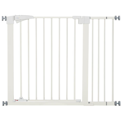 Barrière de sécurité pour chien animaux sans perçage avec fermeture automatique largeur 76-103 cm blanc (1/5)
