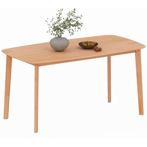 Table à manger rectangulaire pour 6 personnes table de cuisine 150 cm massif 150 x 80 x 76 cm naturel (1/5)