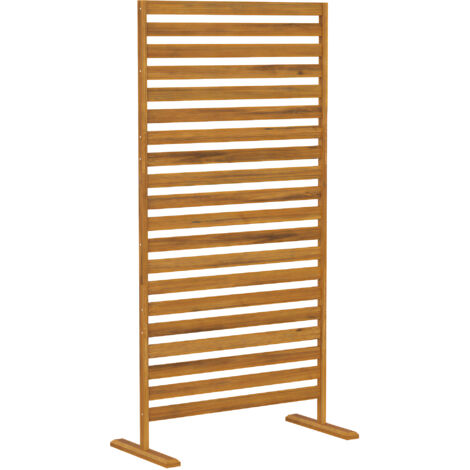 Brise-vue à Lamelles Claustra Paravent Extérieur Autoportant pour Jardin Terrasse 80x40x170cm Marron (1/5)