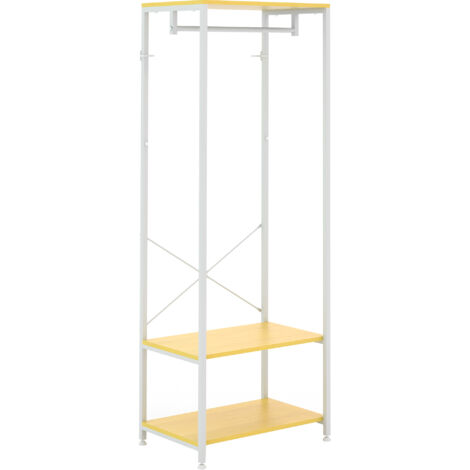 Mobile Appendiabiti 2 in 1 con Ripiano a 2 Livelli, in Acciaio e Truciolato, 60x40x167.5 cm (1/5)