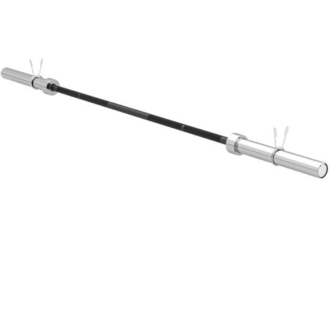 Barre d'haltères en acier 180 cm Ø50 mm avec 2 pinces Charge 200 kg Barre de musculation pour disques Ø5 cm Fitness