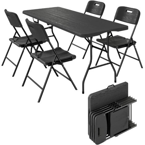 Table de camping pliante, 4 tabourets, 4 à 6 personnes Table de camping pliante, 4 tabourets, 4 à 6 personnes