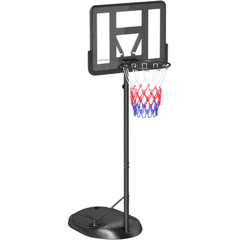 Canasta de Baloncesto para Exterior con Altura Ajustable 216-277 cm Ruedas y Base Rellenable Negro (1/5)