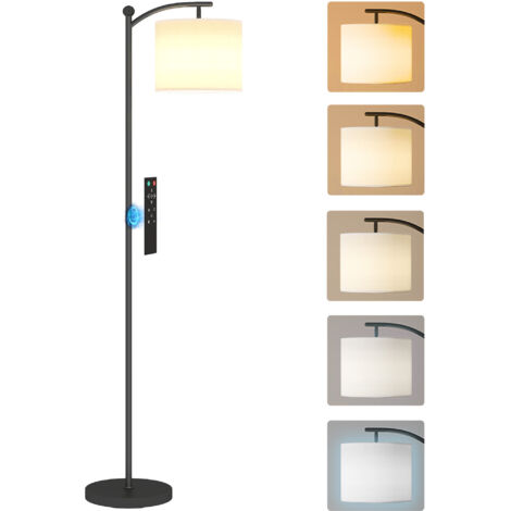 Lampadaire dimmable 2 températures de couleur avec télécommande, minuterie de 60 minutes, 160 cm, noir (1/5)
