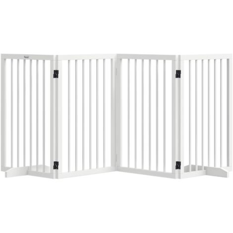 Barrière de sécurité modulable pliable pour animaux de compagnie avec pied de support, massif, 206 x 35,5 x 76 cm (1/5)