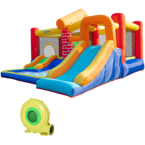 Castillo hinchable 306 x 288 x 239 cm con tobogán y piscina de bolas en oxford multicolor 200020705