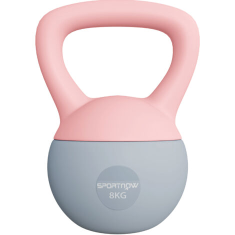 Pesa Rusa 8 kg Kettlebell Relleno de Arena Metálica y Mango Antideslizante para Entrenamiento en Casa 19x19x28 cm Rosa (1/5)