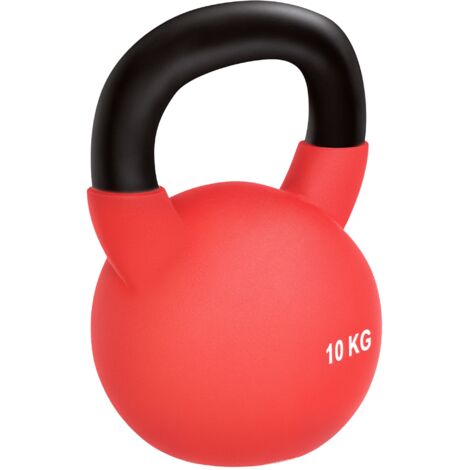 Pesa Rusa de 10 kg de Hierro Fundido con Revestimiento de Neopreno para Entrenamiento de Fuerza 19x12x22 cm Rojo (1/5)