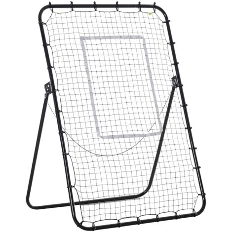 Rete da Calcio Rebounder Pieghevole con Bersaglio, Altezza e Angolazione Regolabili, Metallo e PE, 123x73x178.5cm, Nero (1/5)
