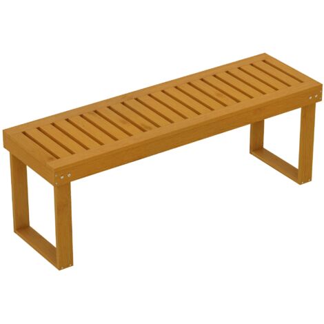 Banco de Jardín de 2 Plazas con Asiento de Lamas Carga 300 kg para Exteriores 120x34x43 cm Teca (1/5)