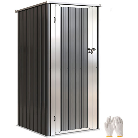 Abri de Jardin Armoire de Jardin 0,69m² Toit Incliné Porte Verrouillable et Barres de Soutien 83x89x163cm Gris Anthracite (1/5)