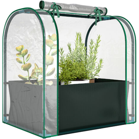Mini Serra con Borsa per Coltivazione e Porta Avvolgibile, 68x50x70 cm, Verde Scuro (1/5)