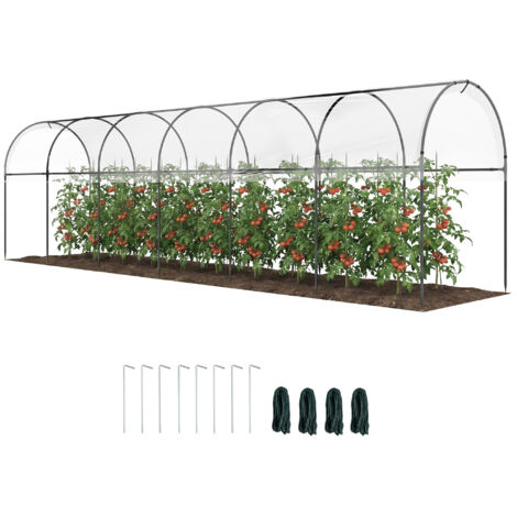 Serre de jardin serre à tomates 7 arceaux en acier bâche en plastique 6 x 1,23 x 1,71 m vert (1/5)