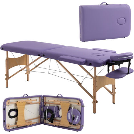 Camilla Plegable con Altura Ajustable 67-92cm para Uso Profesional de Belleza Acupuntura y Fisioterapia 210x81cm Púrpura (1/5)