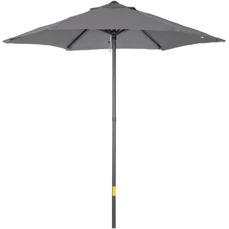 Parasol de Terraza Exterior con Techo de Ventilación Poste Desmontable de Aluminio para Jardín Patio Gris Oscuro (1/5)