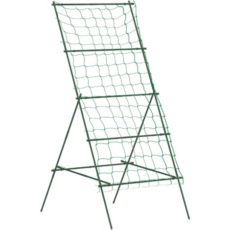 Supporto per Pomodori a forma di A a Livelli Regolabili con Rete, in Acciaio, PE e PP, 101x133x227 cm, Verde (1/5)