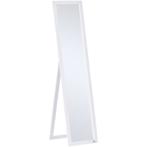 Espejo de Cuerpo Entero de Pie o para Colgar de Estilo Moderno para Pasillo Dormitorio 37x37x154 cm Blanco (1/5)