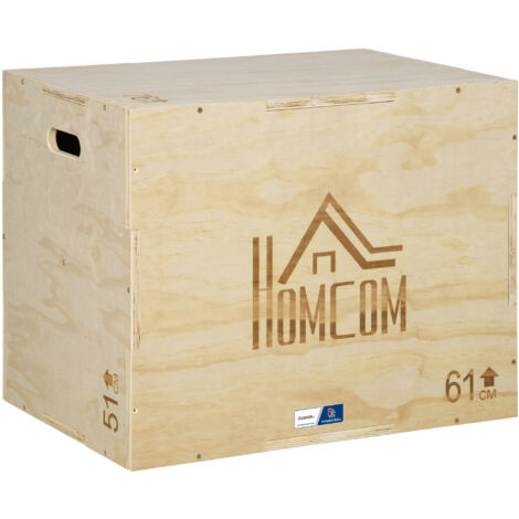 Box jump pliométrie 3 en 1 - Collaboration Aosom.fr x FFHandball - saut musculation fitness 61x51x76cm (1/5)