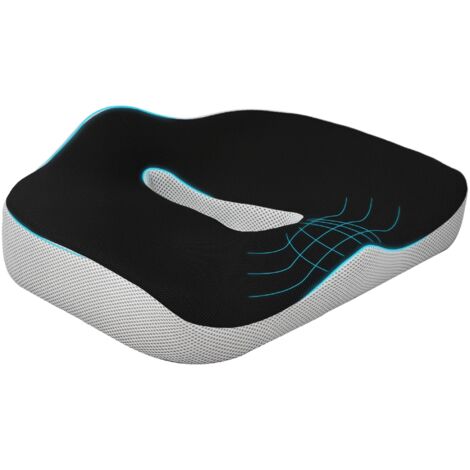 Coussin chaise bureau en mousse à mémoire - coussin coccyx ergonomique avec fond antidérapant et housse en maille (1/5)