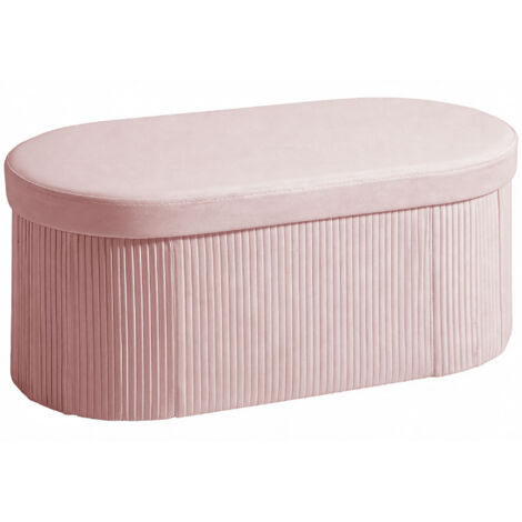 Puff Almacenaje Banco Almacenaje Plegable 72 L 76x38x35 cm Tapizado en Terciopelo Baúl de Almacenamiento Rosa (1/5)
