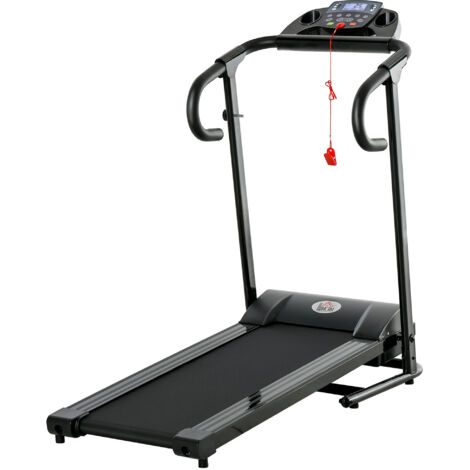 homcom Elektrisches Laufband, faltbar, mit LCD-Display, Geschwindigkeit 0,8-10km/h und 3 Programme, Leistung 500 W, 123 x 62 x 117 cm, Schwarz