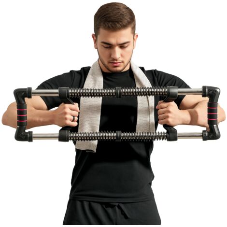 Power Twister a 4 Molle con Resistenza da 10 a 50 kg, in Acciaio Inox, 80x22x5 cm, Nero