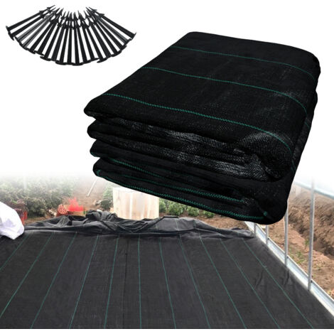 Froadp Unkrautvlies 20㎡ Gartenvliese 100g/㎡ PP Unkrautflies UV-Stabilität Unkrautfließ Sandkastenvlies Unkrautmatten Pflanzfolie Abdeckungen für Pflanzen(2x10m)