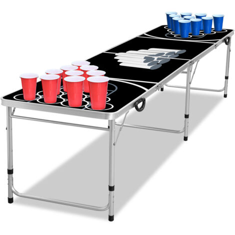 Froadp Beer Pong Trinkspiele Set Bierpong Becher Set Höhenverstellbar Trinktische Gadgets