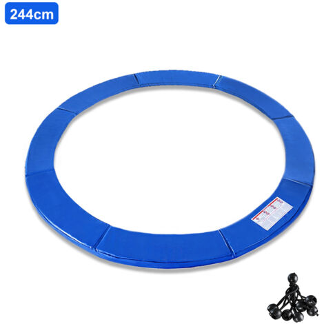 Froadp Ø244cm Randabdeckungen für Trampoline 8 FT Reißfest Federabdeckung UV-resistent Randschutz Sicherheitsmatte Trampolinzubehör für Fitness Gartentrampoline, Blau (1/5)