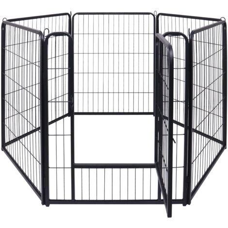 6-TLG Welpenlaufstall Laufgitter für Hunde Wohnung welpengitter welpenauslauf Tierlaufstall Freilaufgehege für Kleintiere (65x80cm) NAIZY