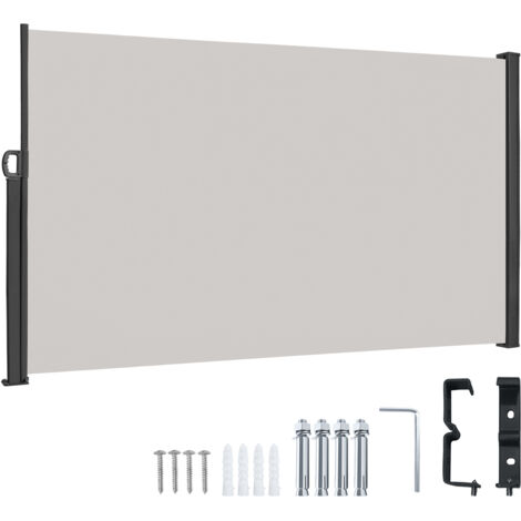 Froadp Tenda Laterale Estensibile 180 x 300 cm Tende per la Privacy su un lato Protezione dal Vento Tenda Avvolgibile Laterale Schermi per la Privacy del Balcone Terrazza (Grigio Chiaro) (1/5)