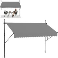 Froadp Toldo de Retráctil Sin Taladrar Regulable en Altura Balcón Toldo con Manivela 300x120cm Toldos Articulado Resistente a Los Rayos UV e Impermeable para Exterior Terrazas Balcones (Gris Claro)