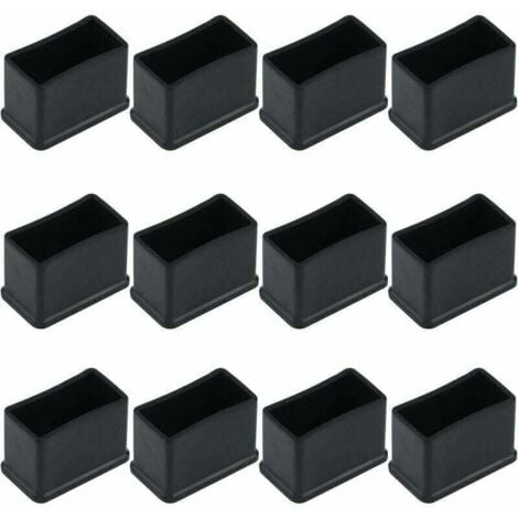 NUZAMAS - Lot De 20 Embouts Rectangulaires En Plastique Noir