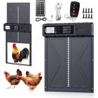 Largeight – Porte poulailler automatique solaire – Batterie 2000 mAh rechargeable – Écran LCD programmable – Aluminium étanche IP45 – Installation rapide