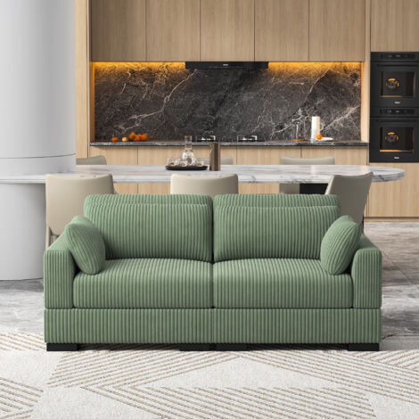 Sofá Modular 2 Plazas en Pana – Sofá con Reposabrazos, Cómodo y Espacioso, Configuración Flexible – Diseño, Verde